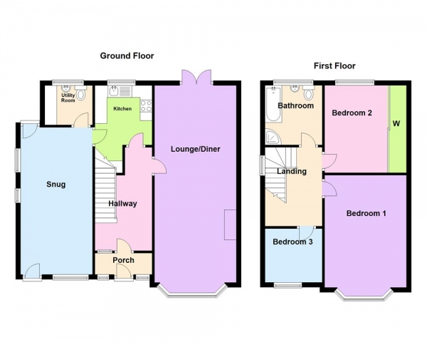 Floor Plan Image for 3 Bedroom Semi-Detached House for Sale in Berryfields, Aldridge, WS9 0EE