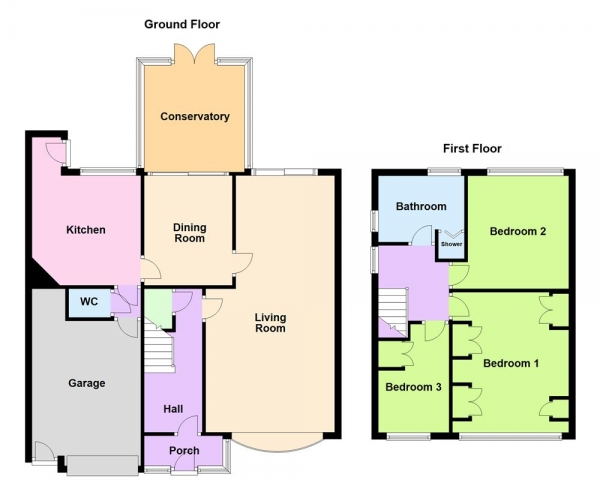 Floor Plan Image for 3 Bedroom Detached House for Sale in Bude Road, Walsall, WS5 3EX