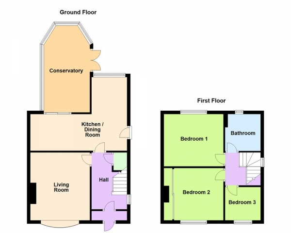 Floor Plan Image for 3 Bedroom Semi-Detached House for Sale in Woodend Road, Walsall, WS5 3BG