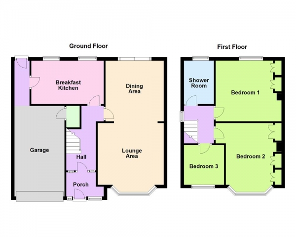 Floor Plan Image for 3 Bedroom Semi-Detached House for Sale in Fairway, Shelfield, Walsall, WS4 1RP