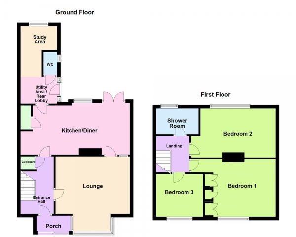 Floor Plan Image for 3 Bedroom Terraced House for Sale in Redhouse Lane, Aldridge, WS9 0DB