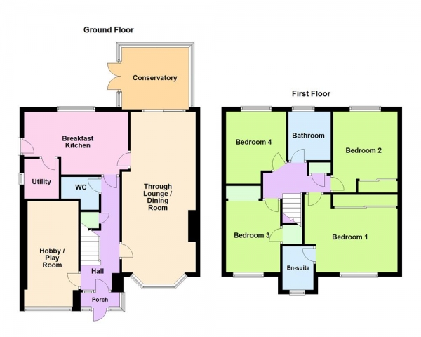 Floor Plan Image for 4 Bedroom Detached House for Sale in Valleyside, Pelsall, WS3 4LL