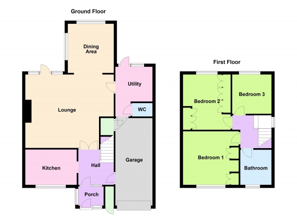 Floor Plan Image for 3 Bedroom Semi-Detached House for Sale in Elmdale Drive, Aldridge, WS9 8LQ