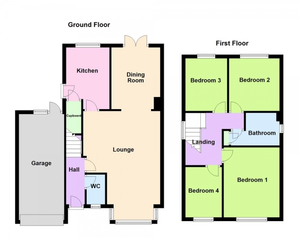 Floor Plan Image for 4 Bedroom Detached House for Sale in Victory Lane, Walsall, WS2 8TG