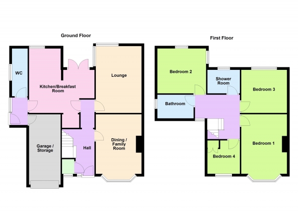 Floor Plan Image for 4 Bedroom Semi-Detached House for Sale in Regina Drive, Walsall, WS4 2HB