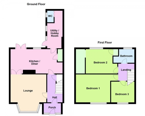 Floor Plan Image for 3 Bedroom Terraced House for Sale in Red House Lane, Aldridge, WS9 0DB