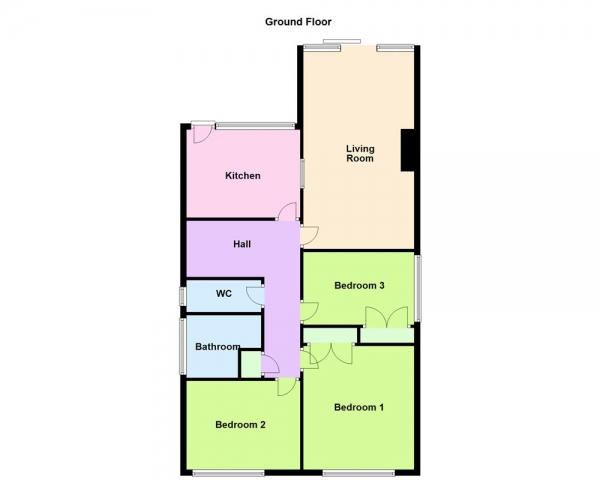 Floor Plan for 3 Bedroom Bungalow for Sale in Launceston Road, Walsall, WS5 3EB, WS5, 3EB - OIRO &pound330,000