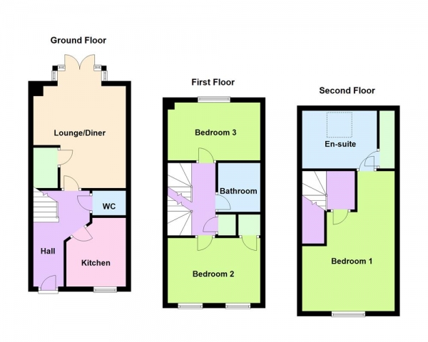 Floor Plan Image for 3 Bedroom Semi-Detached House for Sale in Guild Avenue, Bloxwich, Walsall, WS3 1LD
