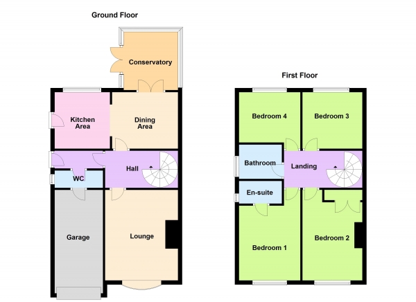 Floor Plan Image for 4 Bedroom Detached House for Sale in Byeways, Bloxwich, WS3 3RW