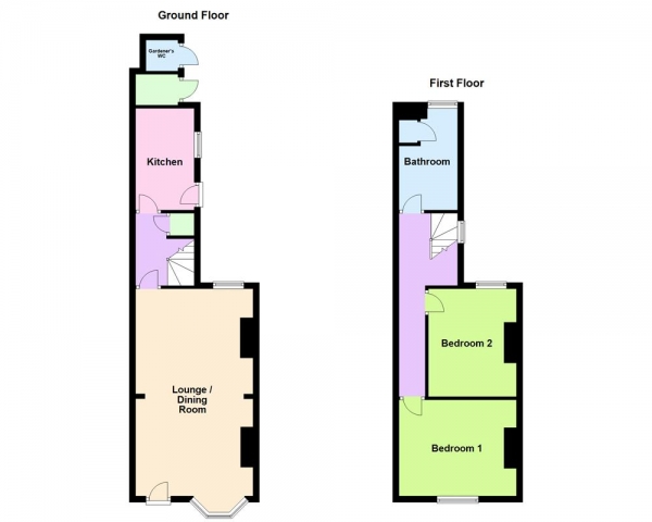 Floor Plan for 2 Bedroom Terraced House for Sale in Bloxwich Road, Bloxwich, WS3 2XE, WS3, 2XE - Fixed Price &pound145,000