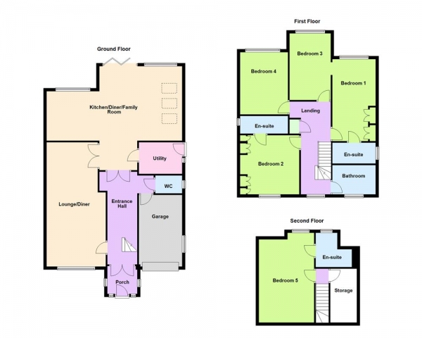 Floor Plan Image for 5 Bedroom Detached House for Sale in Queens Road, Walsall, WS5 3NF