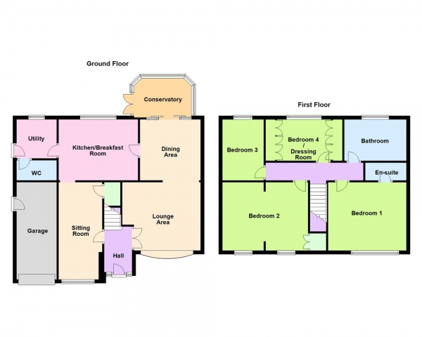 Floor Plan Image for 4 Bedroom Detached House for Sale in Vale View, Aldridge, WS9 0HW