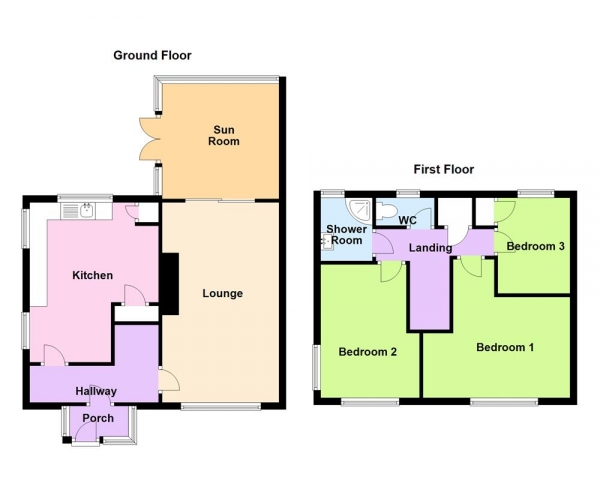 Floor Plan Image for 3 Bedroom End of Terrace House for Sale in Chatsworth Crescent, Rushall, Walsall, WS4 1QU