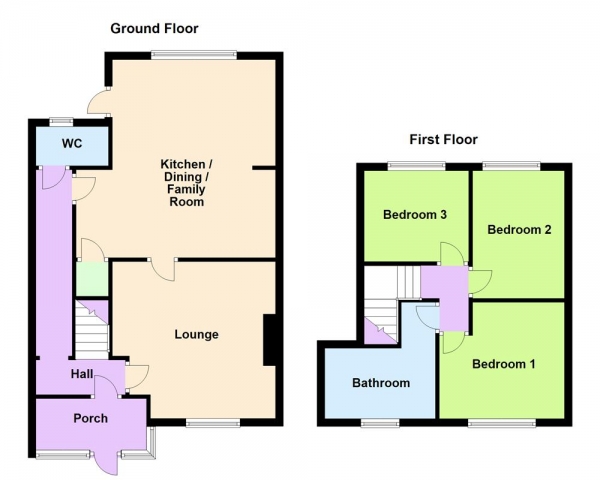 Floor Plan Image for 3 Bedroom Terraced House for Sale in Tame Street East, Walsall, WS1 3LE