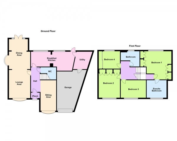 Floor Plan for 4 Bedroom Detached House for Sale in Cavendish Way, Aldridge. WS9 0RP, WS9, 0RP -  &pound625,000
