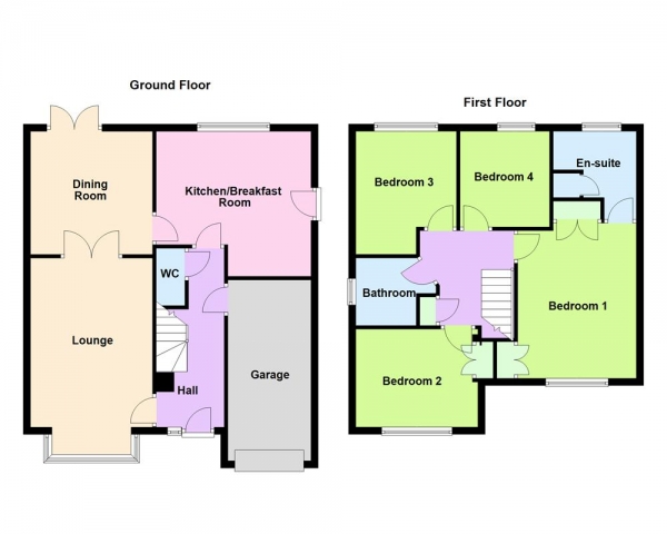 Floor Plan Image for 4 Bedroom Detached House for Sale in Aster Way, Tamebridge, Walsall, WS5 4RX