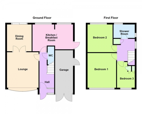 Floor Plan Image for 3 Bedroom Detached House for Sale in Bude Road, Park Hall, Walsall, WS5 3EX