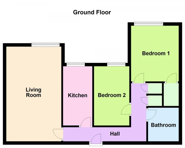 Floor Plan Image for 2 Bedroom Flat for Sale in Lichfield Court, Lichfield Road, Walsall, WS4 2DX