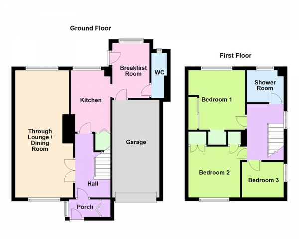 Floor Plan Image for 3 Bedroom Semi-Detached House for Sale in St. Pauls Crescent, Pelsall, WS3 4ET