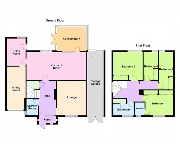 Floor Plan Image for 4 Bedroom Detached House for Sale in Gloucester Road, Walsall, WS5 3PN