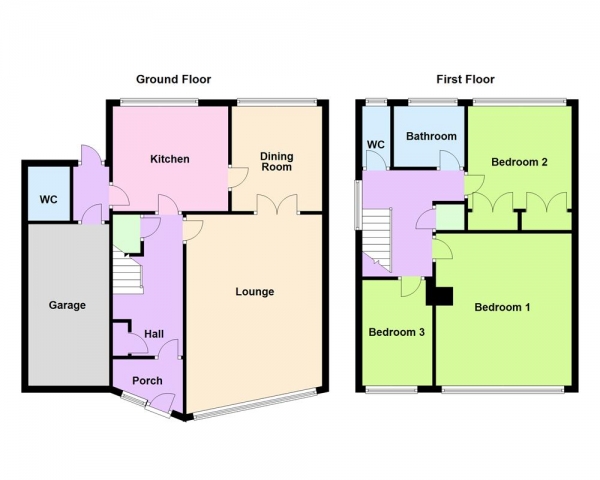 Floor Plan Image for 3 Bedroom Detached House for Sale in Redruth Road, Park Hall, Walsall, WS5 3EJ