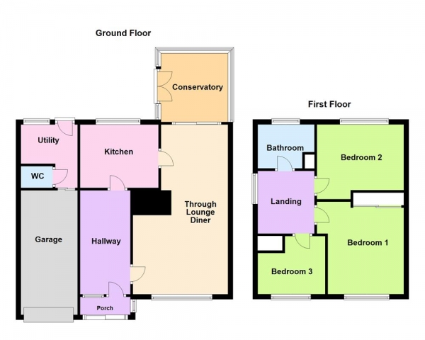 Floor Plan Image for 3 Bedroom Detached House for Sale in Field Lane, Pelsall, Walsall, WS4 1DW