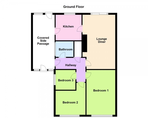 Floor Plan Image for 3 Bedroom Bungalow for Sale in Daffodil Place, Walsall, WS5 3DX