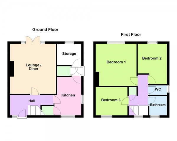 Floor Plan Image for 3 Bedroom Semi-Detached House for Sale in Churchill Road, Bentley, Walsall, WS2 0AW