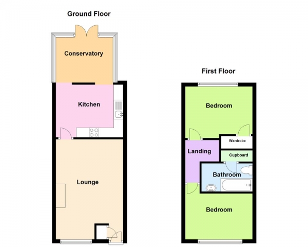 Floor Plan for 2 Bedroom Terraced House for Sale in Selsdon Road, Turnberry Estate, Walsall, WS3 3UE, Turnberry Estate, WS3, 3UE - OIRO &pound200,000