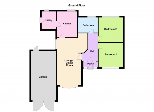 Floor Plan Image for 2 Bedroom Bungalow for Sale in Harpur Road, Walsall, WS4 2DN