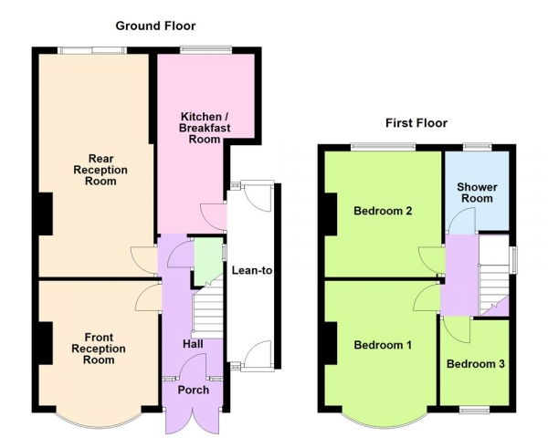 Floor Plan Image for 3 Bedroom Semi-Detached House for Sale in Lichfield Road, Rushall, WS4 1NN