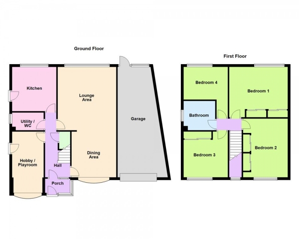 Floor Plan Image for 4 Bedroom Detached House for Sale in Newquay Road, Park Hall, Walsall, WS5 3EW