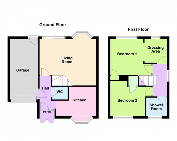 Floor Plan Image for 2 Bedroom Link Detached House for Sale in Martingale Close, Walsall, WS5 4QB