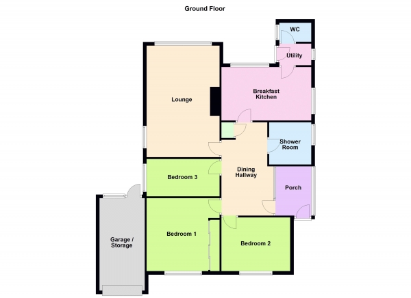 Floor Plan for 3 Bedroom Detached House for Sale in Cornwall Road, Walsall, WS5 3PD, WS5, 3PD - OIRO &pound375,000