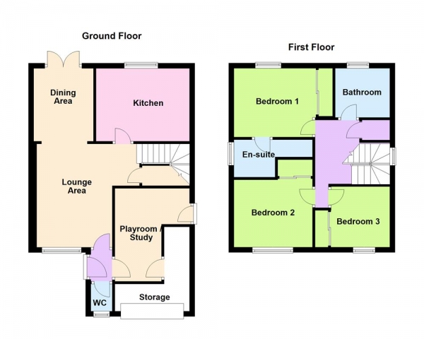 Floor Plan Image for 3 Bedroom Detached House for Sale in Farriers Mill, Pelsall, WS3 4QZ