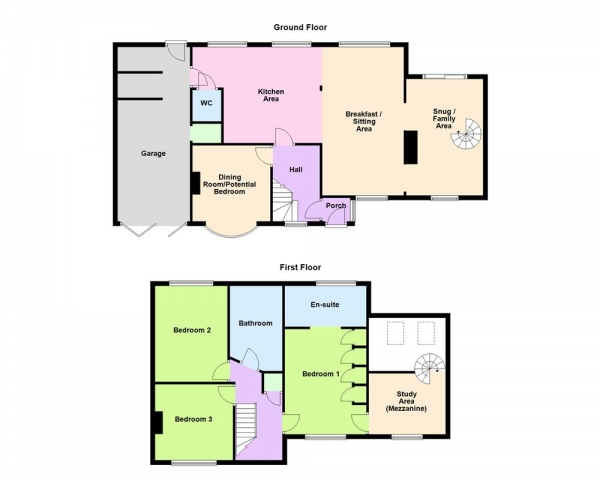 Floor Plan for 3 Bedroom Detached House for Sale in Orwell Road, Walsall, WS1 2PJ, Walsall, WS1, 2PJ - Offers in Excess of &pound550,000