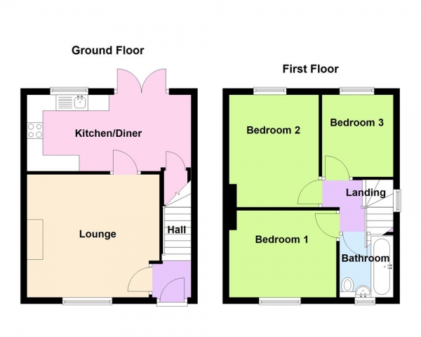 Floor Plan Image for 3 Bedroom Semi-Detached House for Sale in Sycamore Road, Walsall. WS5 4NG.