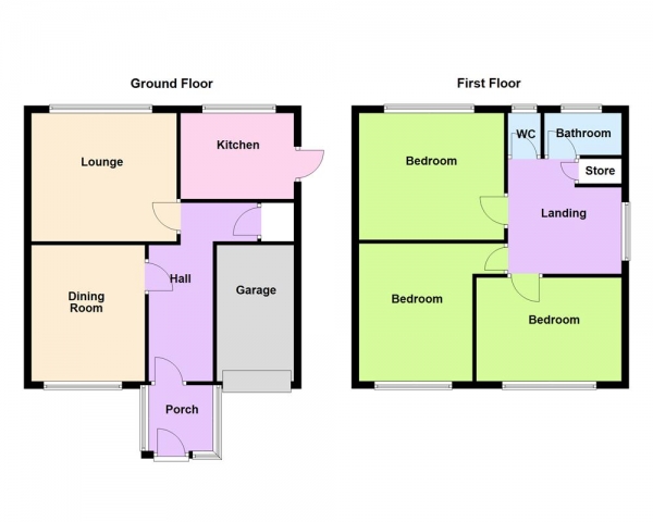 Floor Plan Image for 3 Bedroom Semi-Detached House for Sale in Launceston Road, Park Hall, Walsall, WS5 3EE