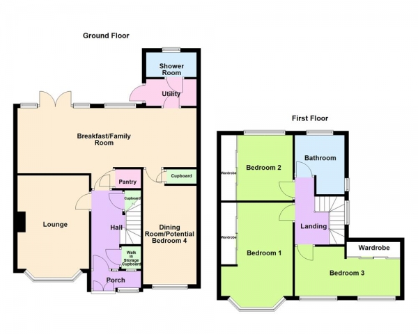 Floor Plan Image for 3 Bedroom Semi-Detached House for Sale in Tetley Avenue, Walsall, WS4 2HE