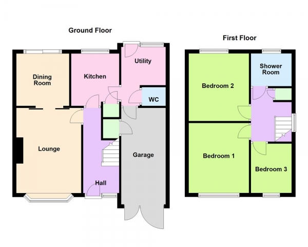 Floor Plan Image for 3 Bedroom Semi-Detached House for Sale in Edinburgh Drive, Rushall, WS4 1HR