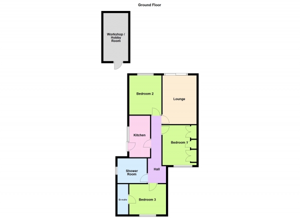 Floor Plan Image for 3 Bedroom Semi-Detached Bungalow for Sale in Hallcroft Way, Aldridge, WS9 8UL