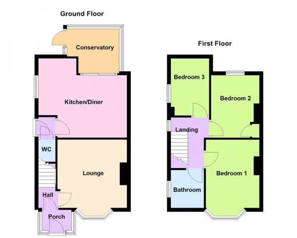 Floor Plan Image for 3 Bedroom Semi-Detached House for Sale in Tynings Lane, Aldridge, WS9 0AS