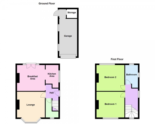 Floor Plan for 2 Bedroom Semi-Detached House for Sale in Lichfield Road, Shelfield, WS4 1PW, Shelfield, WS4, 1PW - OIRO &pound210,000