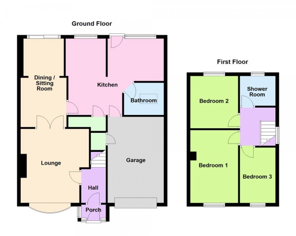 Floor Plan Image for 3 Bedroom Semi-Detached House for Sale in Queens Road, Rushall, WS4 1HP