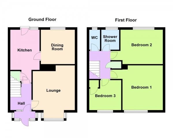 Floor Plan Image for 3 Bedroom Terraced House for Sale in St. Andrews Avenue, Pelsall, WS3 4EN