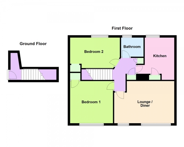 Floor Plan Image for 2 Bedroom Maisonette for Sale in Thorncroft Way, Walsall, WS5 4EF