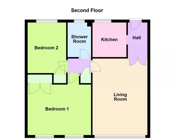 Floor Plan Image for 2 Bedroom Apartment for Sale in Jesson Court, Jesson Road, Walsall, WS1 3AZ