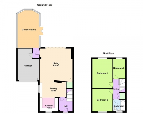 Floor Plan Image for 3 Bedroom Semi-Detached House for Sale in Longmeadow Road, Walsall. WS5 3BZ