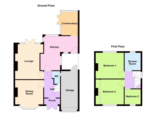 Floor Plan Image for 3 Bedroom Semi-Detached House for Sale in Daisybank Crescent, Walsall, WS5 3BJ