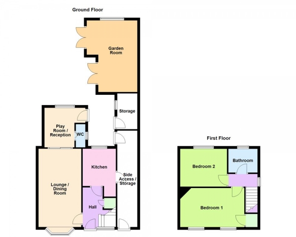 Floor Plan Image for 2 Bedroom Semi-Detached House for Sale in Primley Avenue, Walsall, WS2 9UW